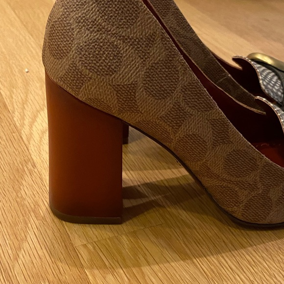 Coach Womens Jade Loafer w Block Heal / Mixed Media / Tan Natural Black / 7 /NWB - Picture 8 of 16